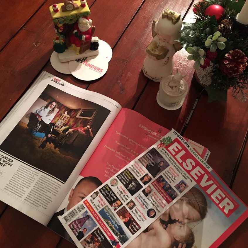 Arttenders’ founders Siobhan Burger and Faye Ellen are featured in the special Christmas edition of Elsevier.
